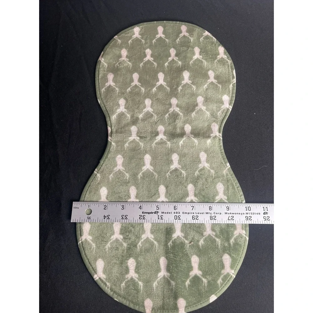Sage Green Reindeer Antler Contoured Baby Burp Cloth Velour Terry Cloth